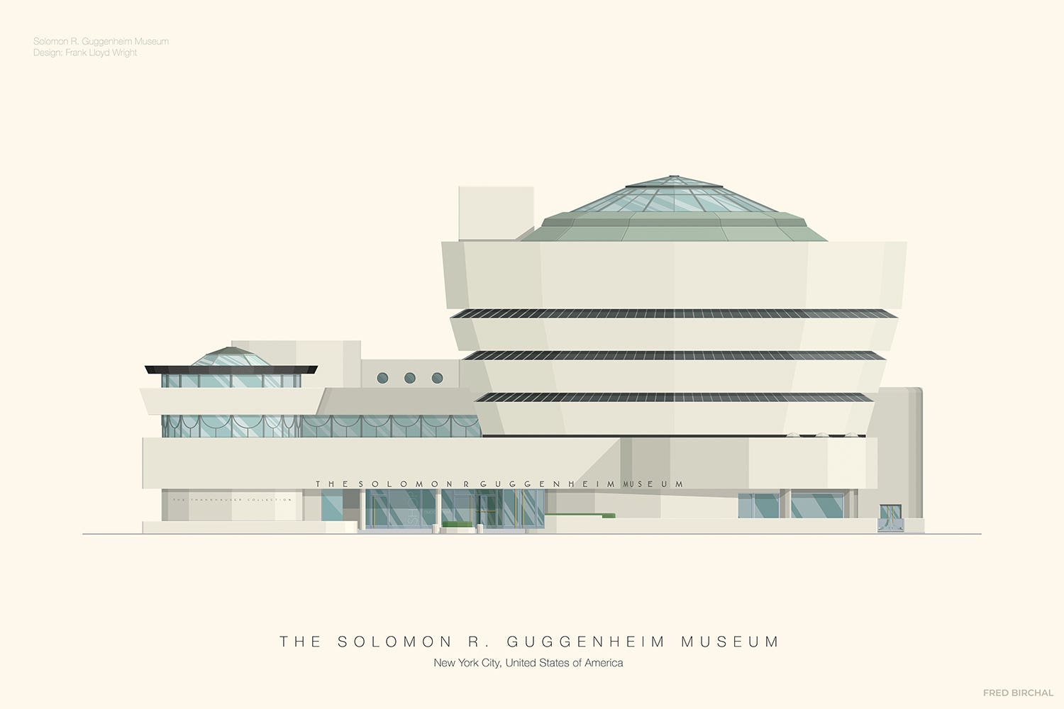 The Solomon R. Guggenheim Museum Canv - Canvas Wall Art | Fred Birchal