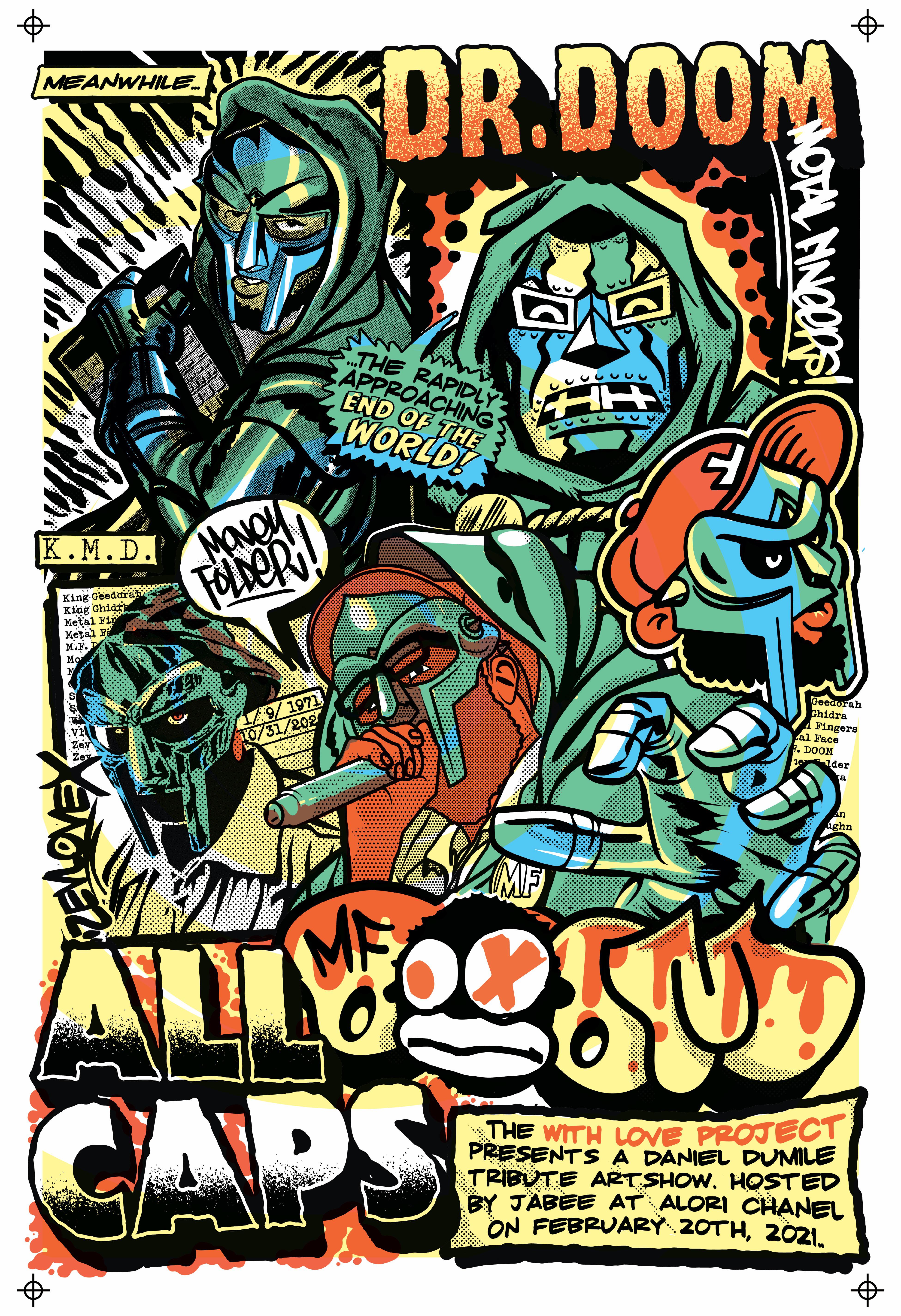 MF DOOMをテーマにしたアートショーのポスターデザイン。 : r