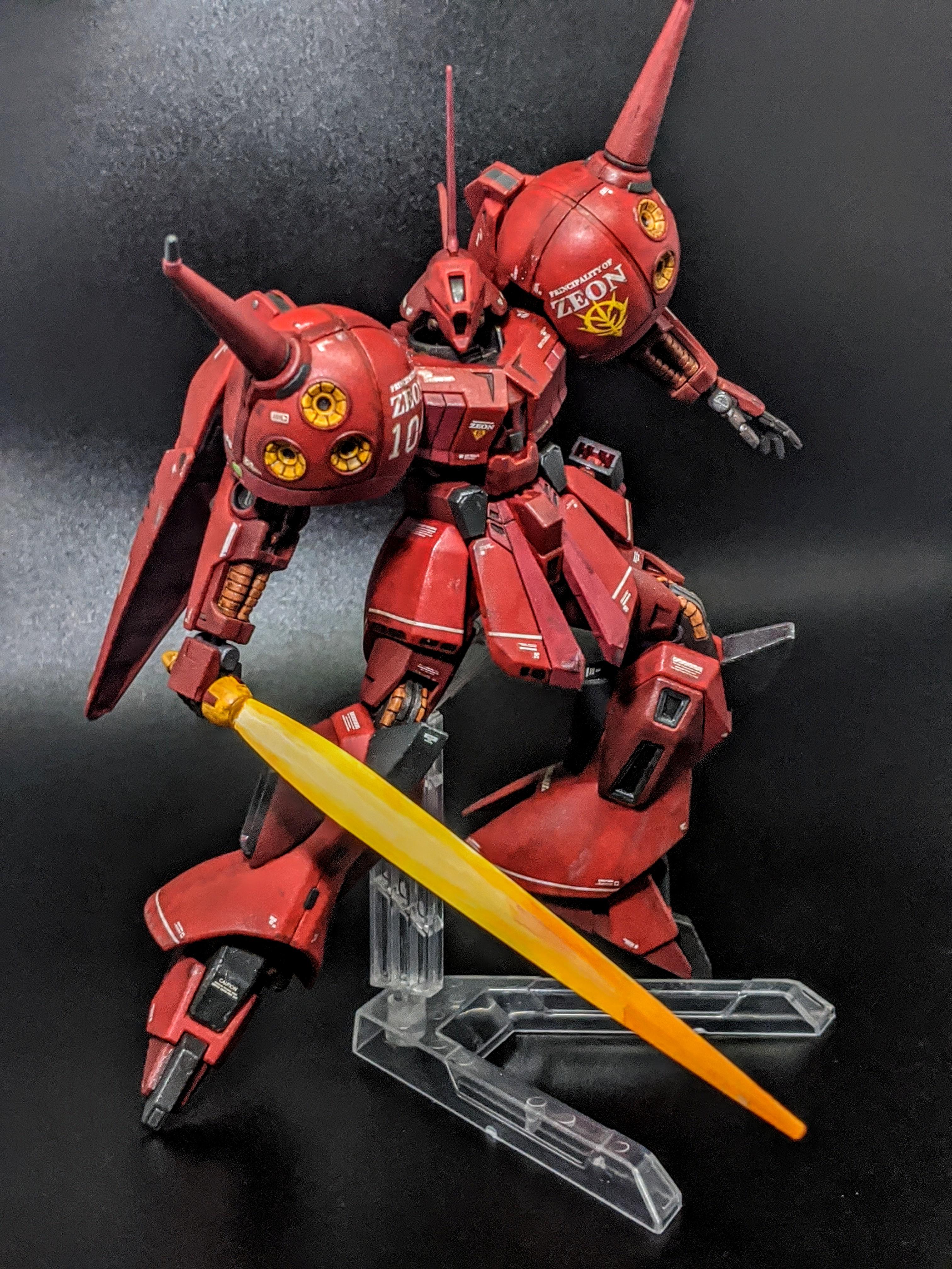 Handpainted HGUC AMX-104 R-Jarja - The Crimson Knight of Zeon : r