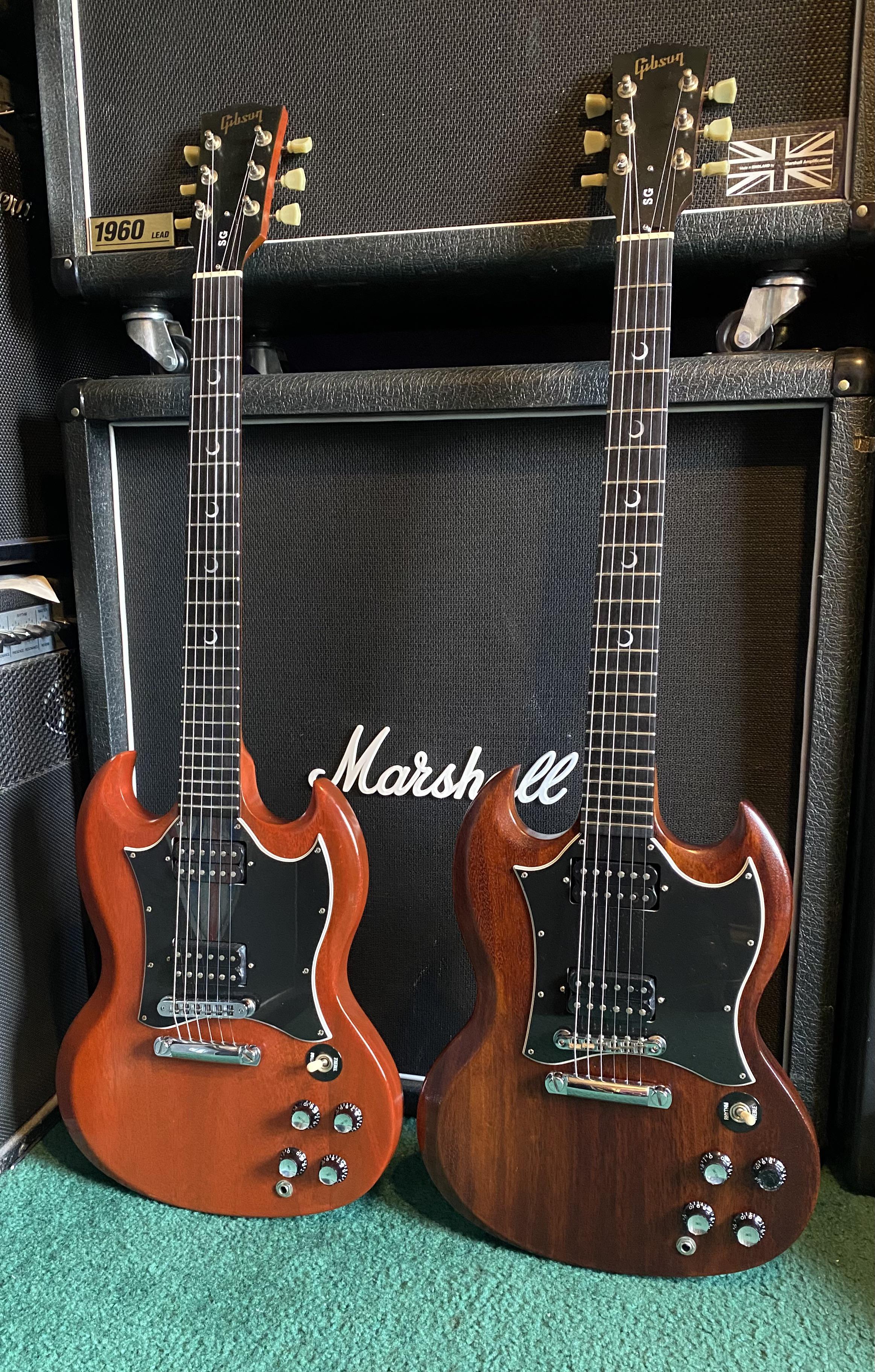 My 2 Gibson SG's with Crescent Moon Inlays! 🌙 : r/gibson