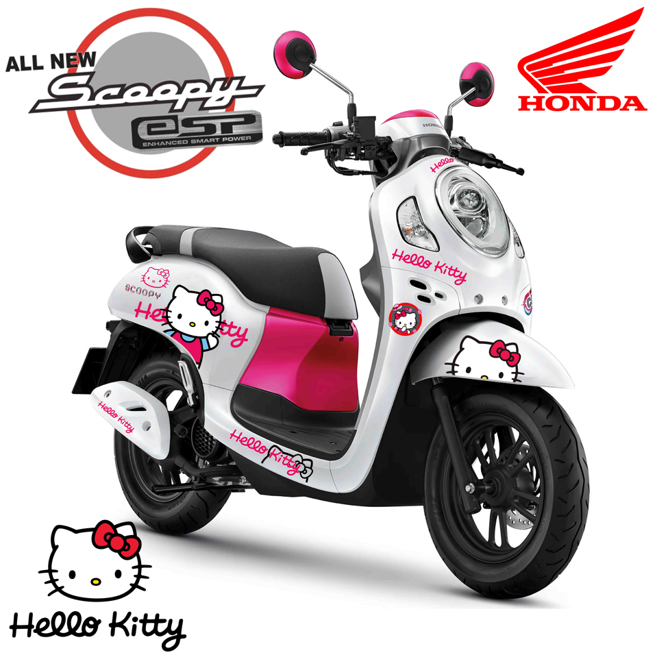 HONDA HELLO KITTY ミニバイク 4個セット Super Cub × Hello Kitty
