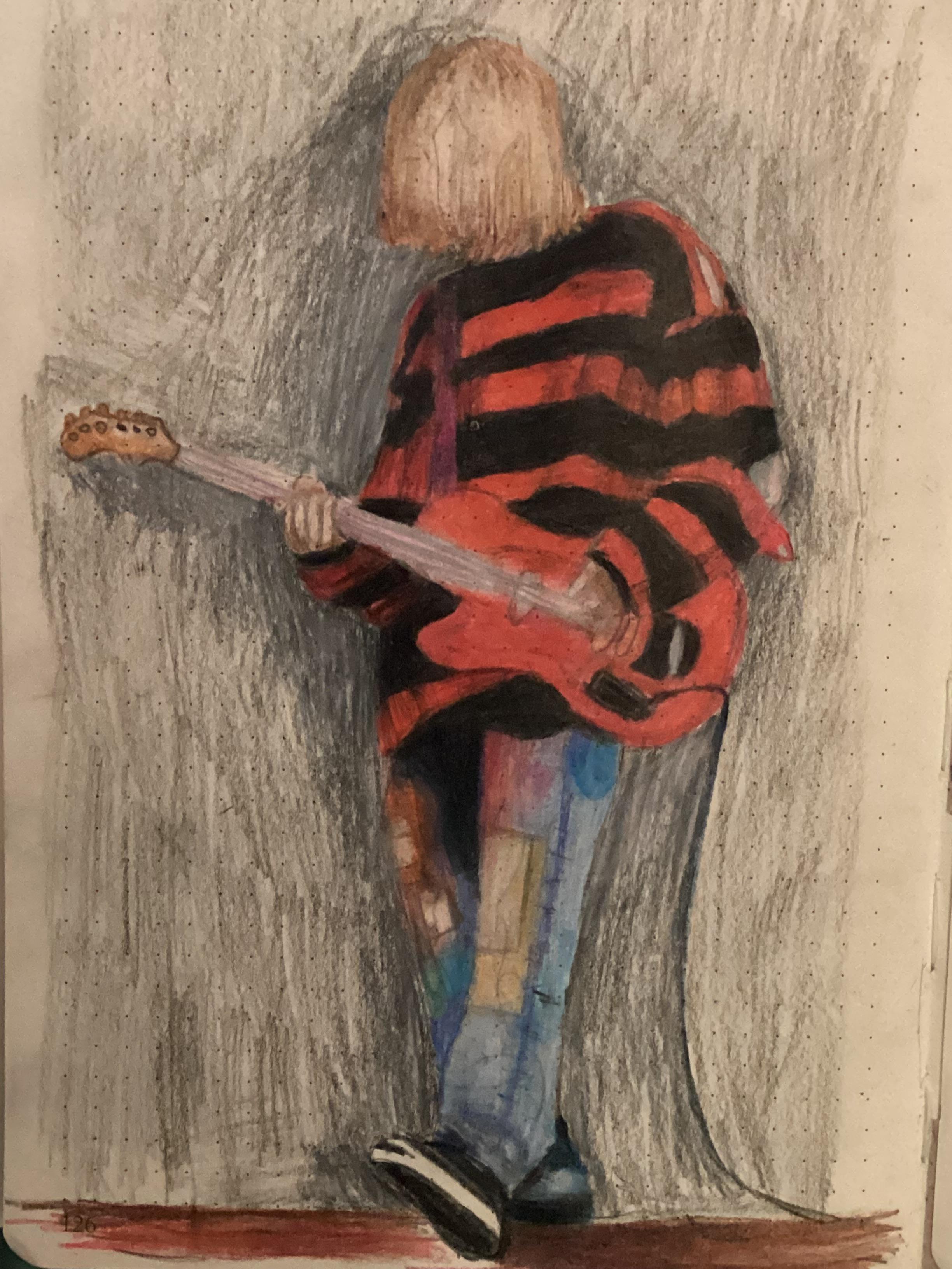 4ヶ月前にカート・コバーンの絵を描いたんだ。(13歳) どう？気に入って