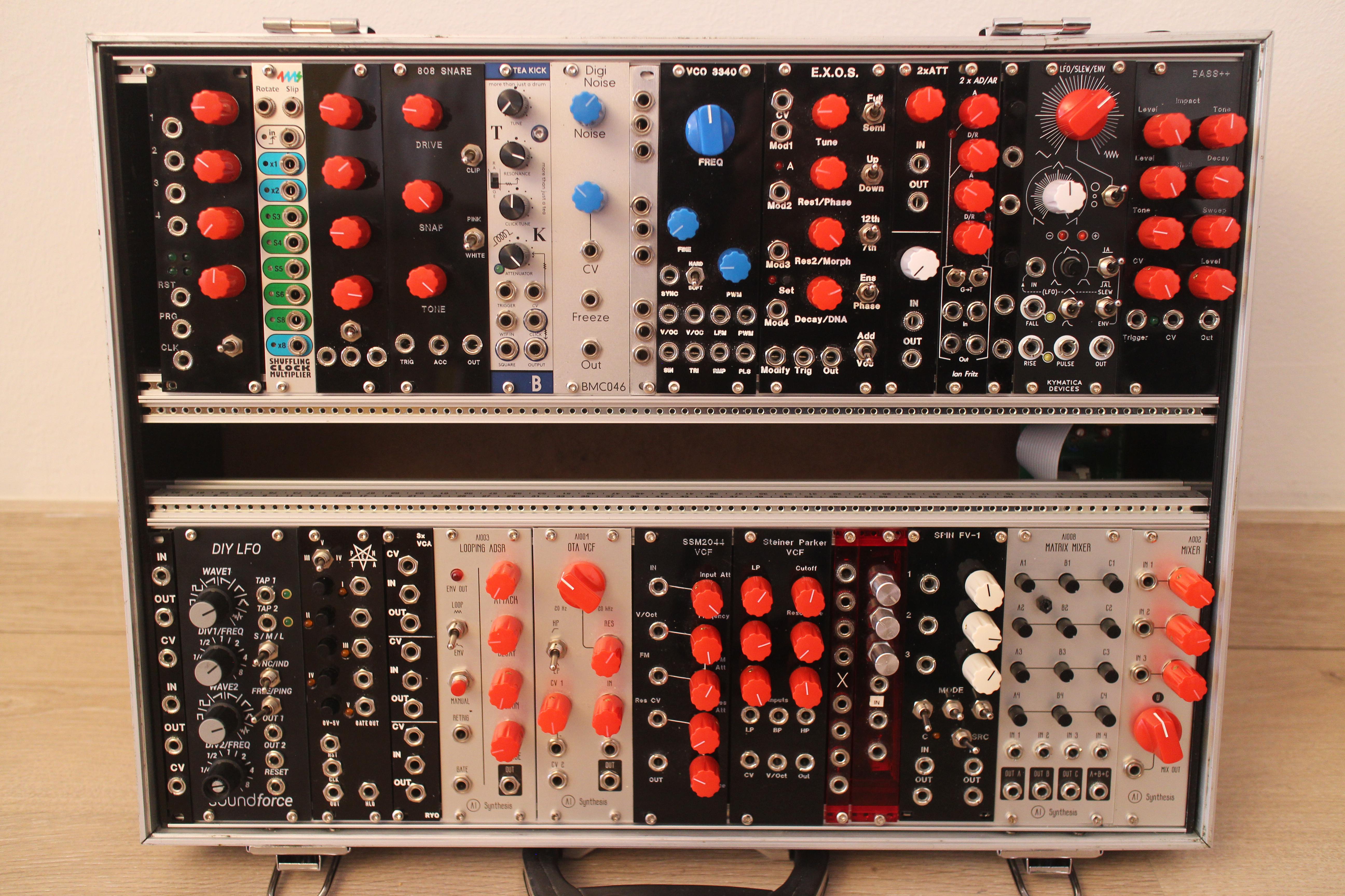 自作ユーロラック全部で168HP完成！モジュール一つずつの解説と、DIY