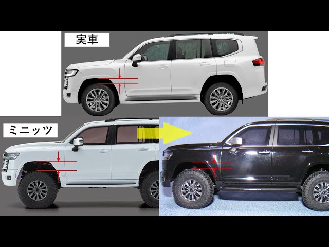 1/24 ミニッツ4x4 ランドクルーザー300 車高下げ Kyosho Mini-Z 4×4 1