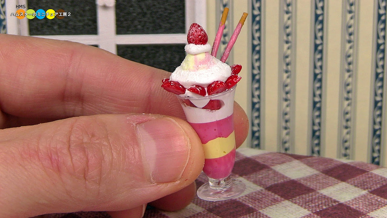 DIY Fake food - Miniature Strawberry Parfait ミニチュアいちご