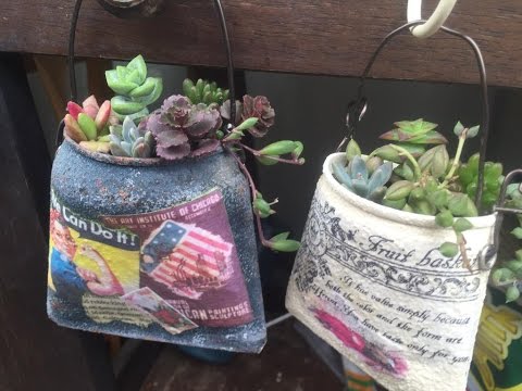 DIY】リメイク缶と多肉植物は相性抜群↑おしゃれでかわいい♡～Remake