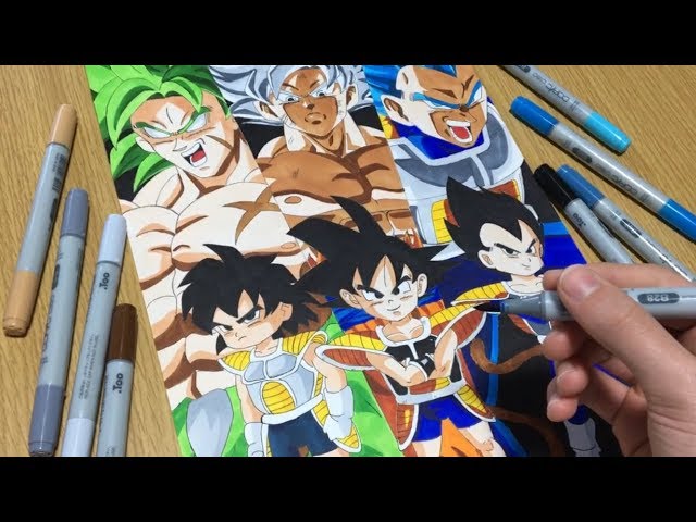 ドラゴンボール】悟空・ベジータ・ブロリー描いてみた‼︎制作時間11