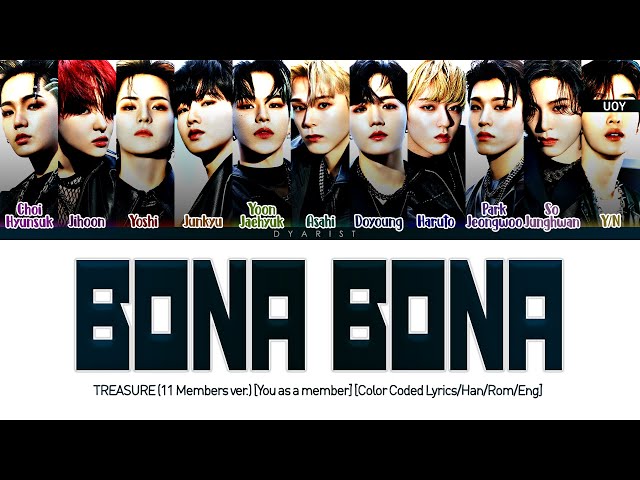 TREASURE 'BONA BONA' (11 Members Ver.) [Color Coded Lyrics/Han/Rom