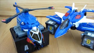 トミカ ハイパーブルーポリス ストームランナーandコンテナヘリ - YouTube