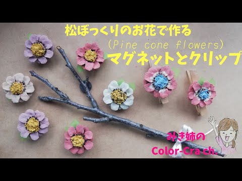 松ぼっくりのお花で作るマグネットとクリップ。/Pinecone /Pinecone