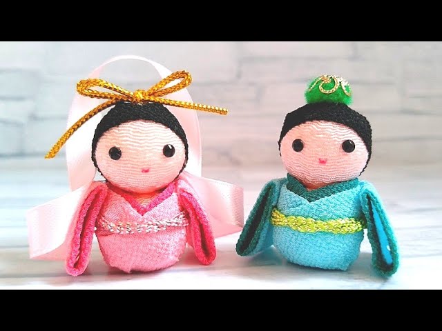 七夕飾り】織姫✨彦星の作り方【縫わずにできる】ちりめん細工🎋DIY