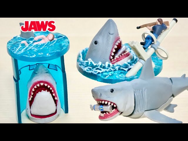A figure that recreates a famous scene from the movie JAWS! Jaws