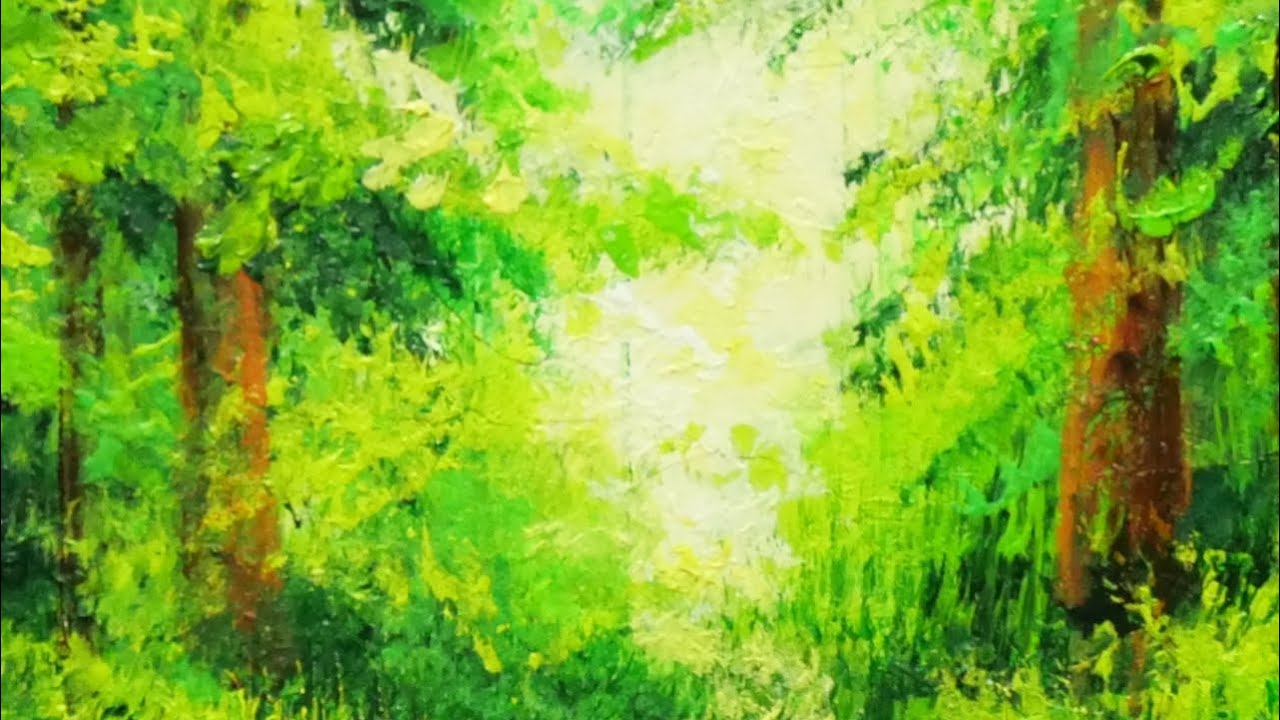 緑の湖】#油彩画 #芸術 #油絵 #絵 #アート #oilpainting #oil #painter