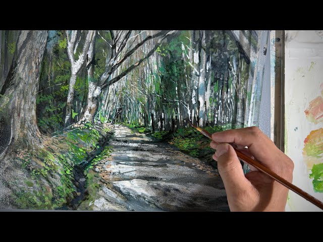 409写実的に！【春の森を描く】戸隠を描く - YouTube