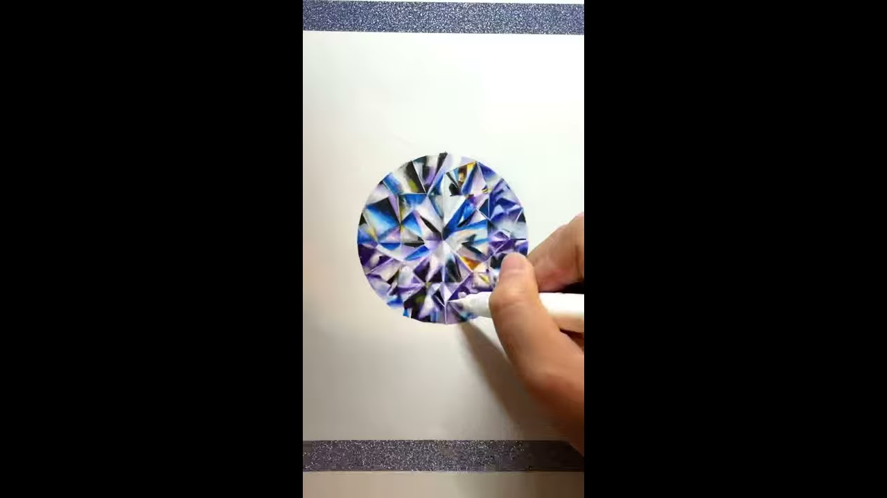 shorts 【色鉛筆画】ダイヤモンドを描きました DIAMOND［# 04］ - YouTube