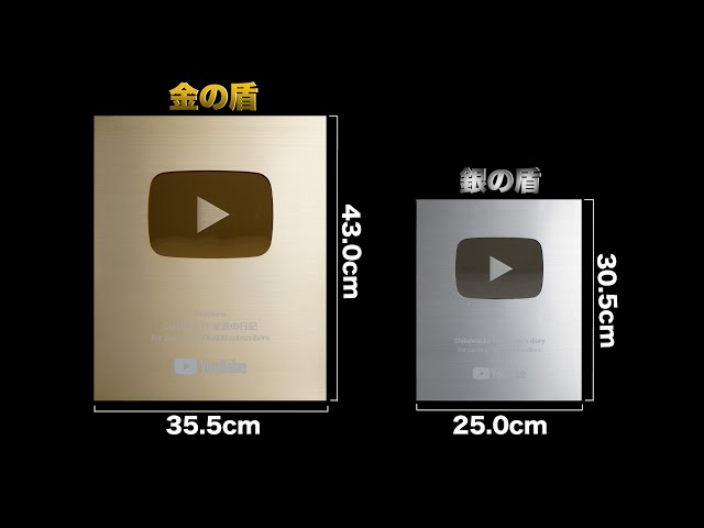 登録者100万人】金の盾もらったよ！！ 金の盾と銀の盾を比べてみた