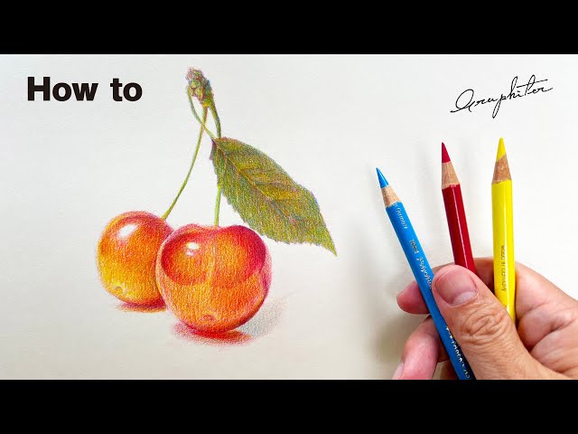 Colored Pencil Introduction] Learn how to draw a realistic cherry