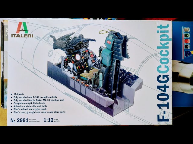 F-104 G Starfighter Cockpit, Italeri 2991 1/12, inbox review - YouTube