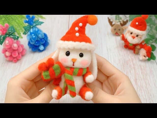 モールを使ってクリスマスウサギを作る DIY a Christmas bunny with