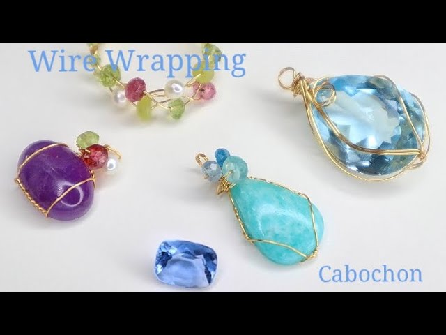 穴無しカボション✨ 】簡単✨ワイヤーラッピング ・ペンダントの作り方
