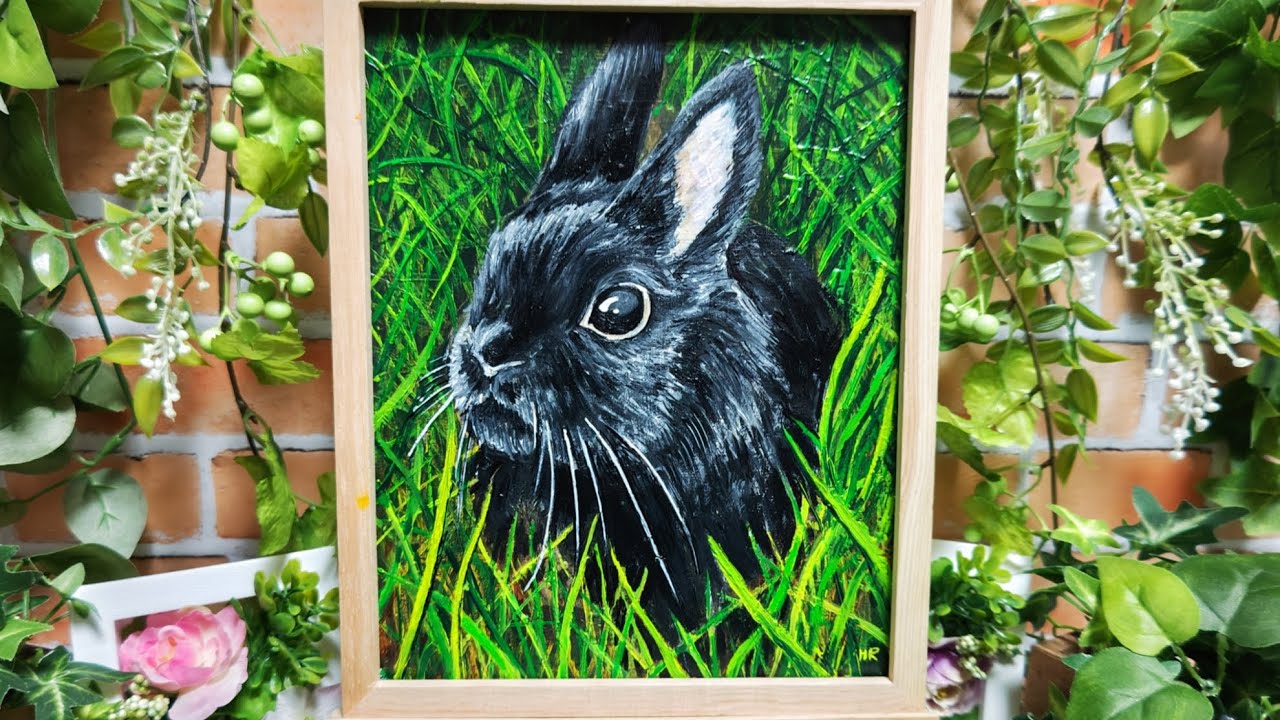 マリーゴールドのうさぎ】#油彩画 #芸術 #油絵 #絵 #アート