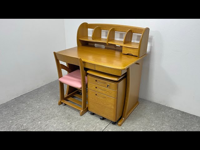 □ karimoku カリモク 学習机 3点セット 勉強机 デスクワゴン 鍵付き