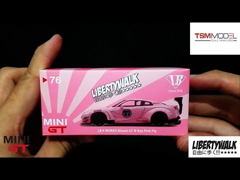 Unboxing MiniGT 76 Liberty Walk LB Works Nissan GT-R (R35) Pink