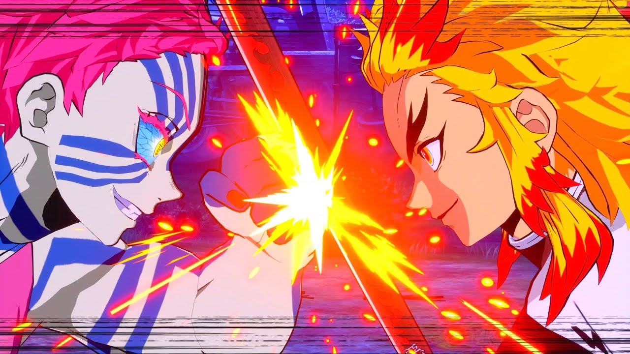 ヒノカミ血風譚】猗窩座VS煉獄杏寿郎 - YouTube