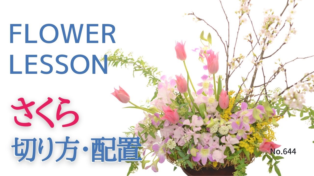 How to make a flower arrangement in March] Cherry blossoms and