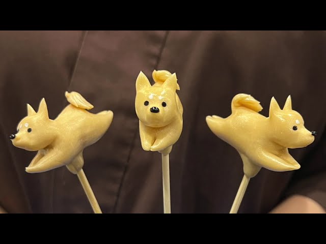 シンプルな形の飴細工 しばいぬ - YouTube