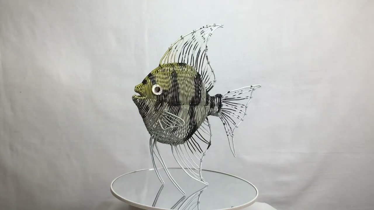 ワイヤークラフト】ゴールデン・マーブルエンゼルフィッシュ 【立体 魚