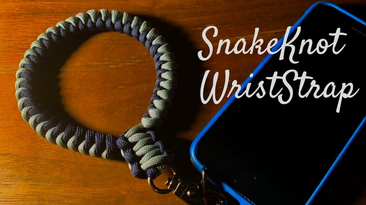 パラコード】スネークノット×平編みで作るハンドストラップ｜DIY