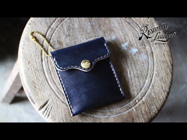 レザークラフト vlog.16】藍染めレザーマルチケースを作る【Making a