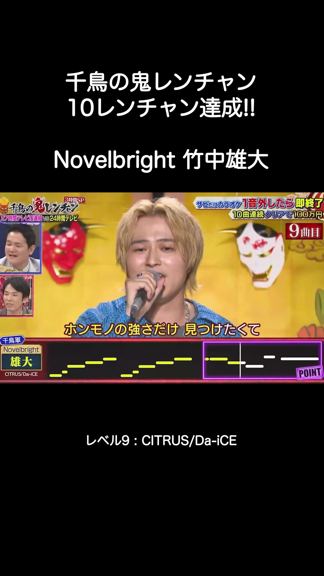 Novelbright 竹中雄大「CITRUS」Da-iCE【千鳥の鬼レンチャン】 - YouTube