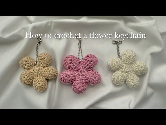 How to crochet a flower keychain 🌸 - YouTube