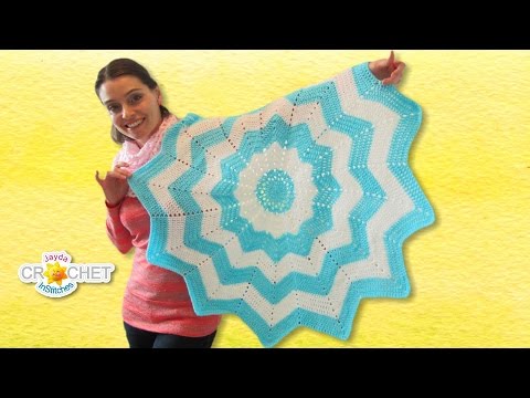 Classic Round Ripple Crochet Baby Blanket - Sunburst Pattern - YouTube
