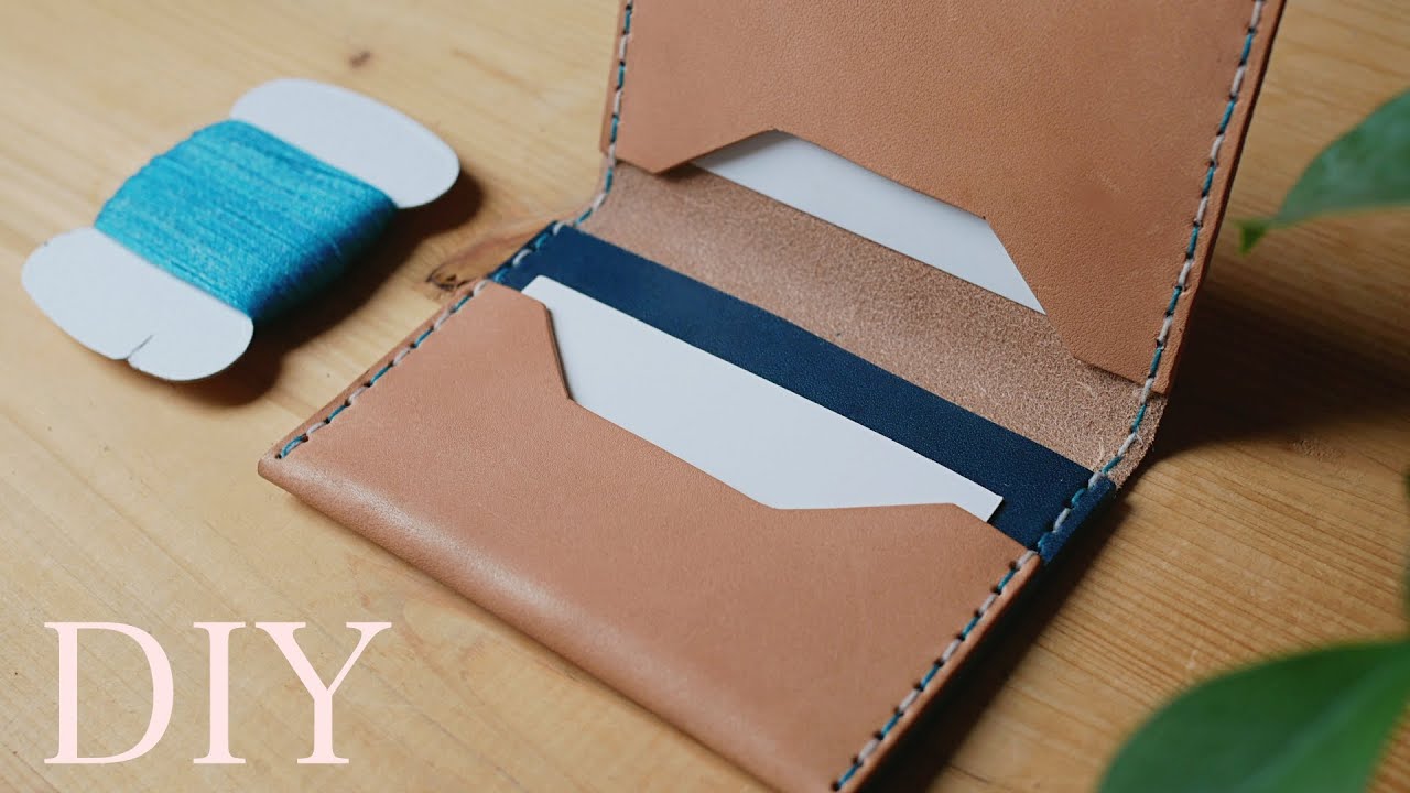 二色縫いで仕上げる】おしゃれなカードケースを作ってみました。2-Tone