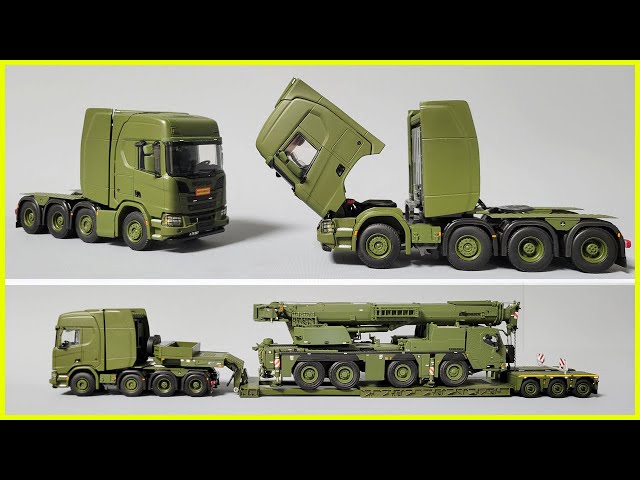 1/50 WSI SCANIA R HIGHLINE CR20H 8X4 LOW LOADER PENDEL X FORSVARET