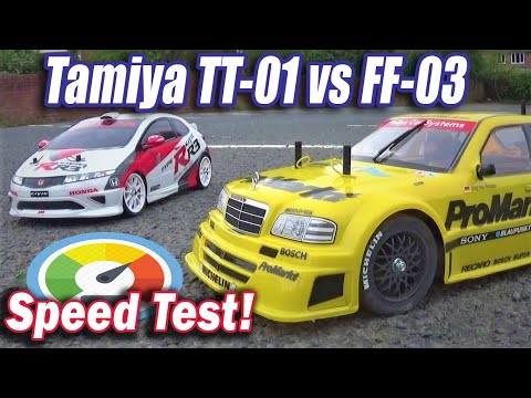 Tamiya TT01 vs FF-03 Speed Test | 4WD vs FWD | Mercedes & Honda