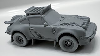 Hot Wheels Eroded Porsche Safari (2024 Hot Wheels x Daniel Arsham