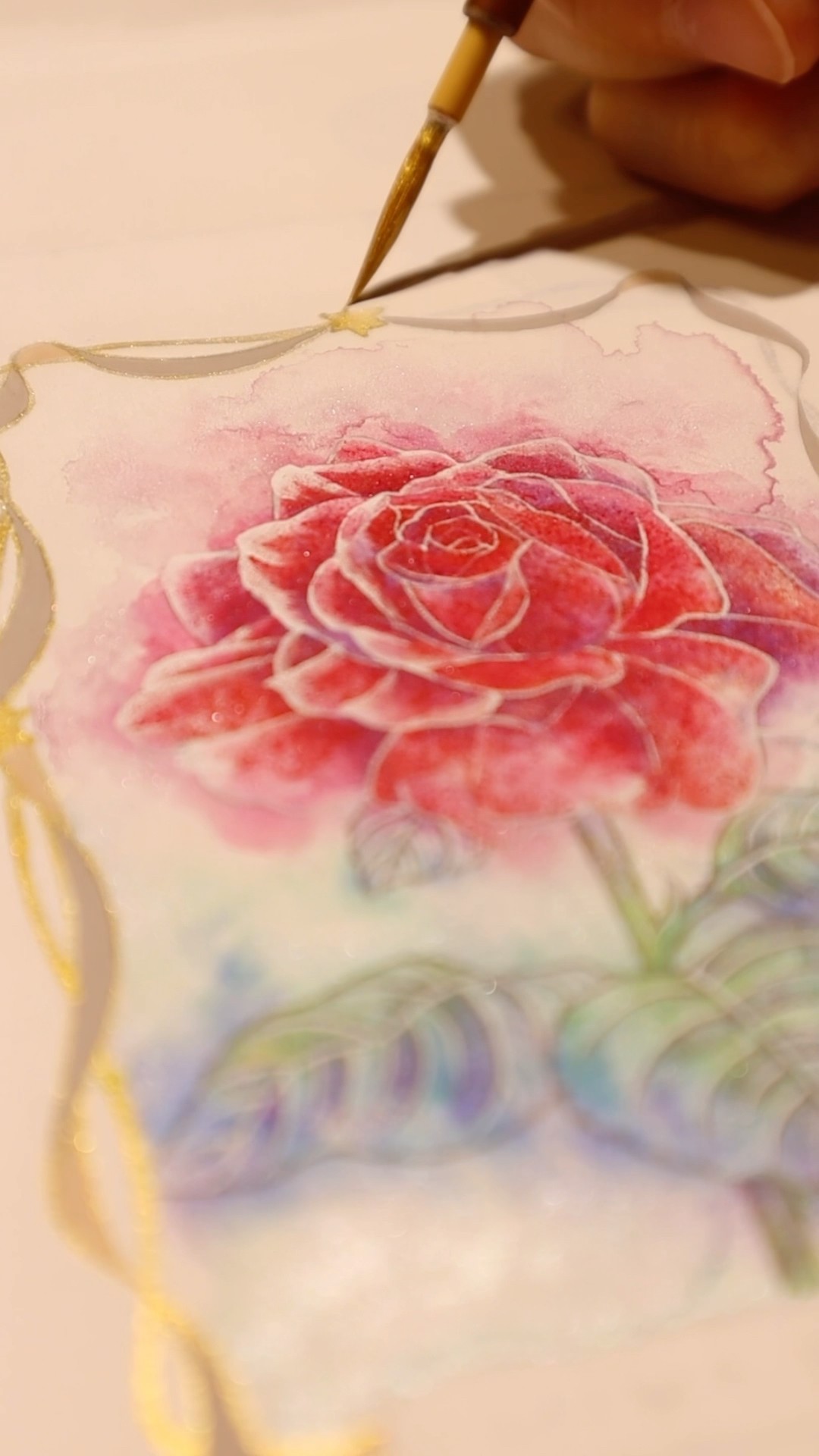 日本画】小さなバラの絵を描く。#shorts - YouTube