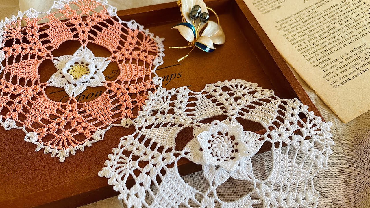 ミニドイリーの編み方 No.46【編み図付き】｜How to crochet - YouTube