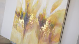 金箔を貼りつつ散らす【抽象画】#painting - YouTube