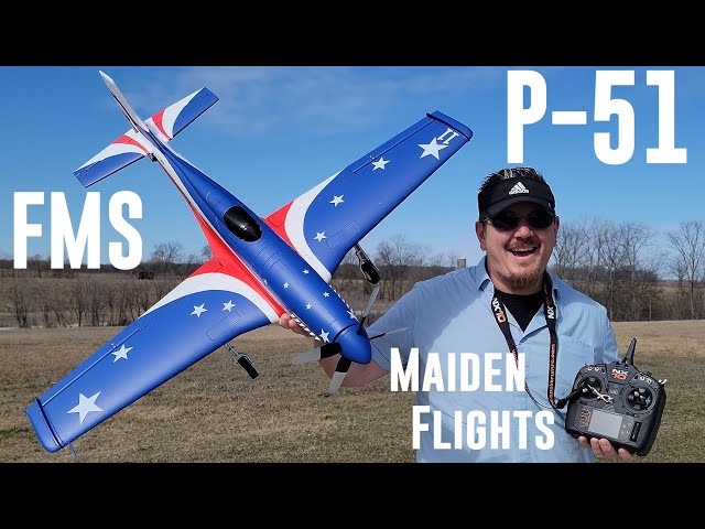 FMS - P-51 Miss America - 1.1m - Maiden Flights - YouTube
