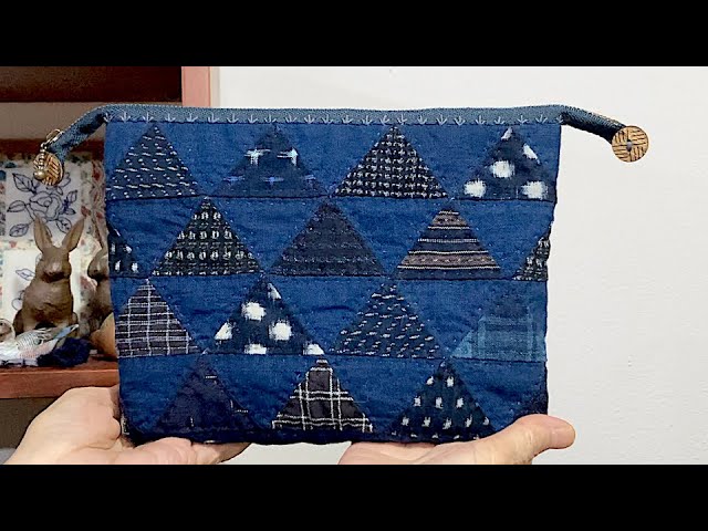 暮らしの手仕事 母最新作の藍古布はぎれパッチワーク作品紹介 外付け