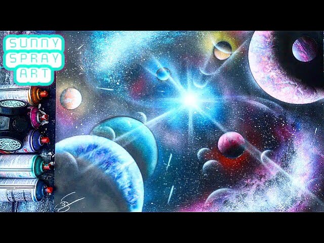 spray paint art Perspective Galaxy/スプレーアート 遠近宇宙 - YouTube