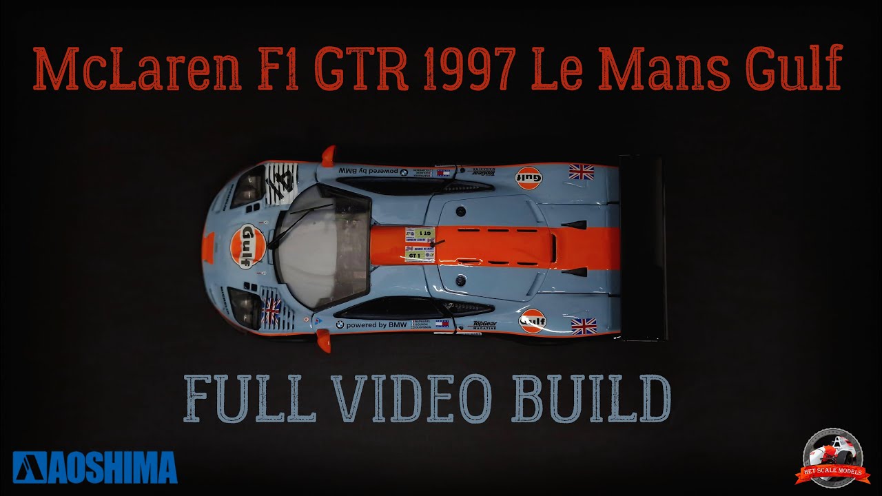 McLaren F1 GTR 1997 Le Mans Gulf #41 Aoshima in 1/24 Full Video