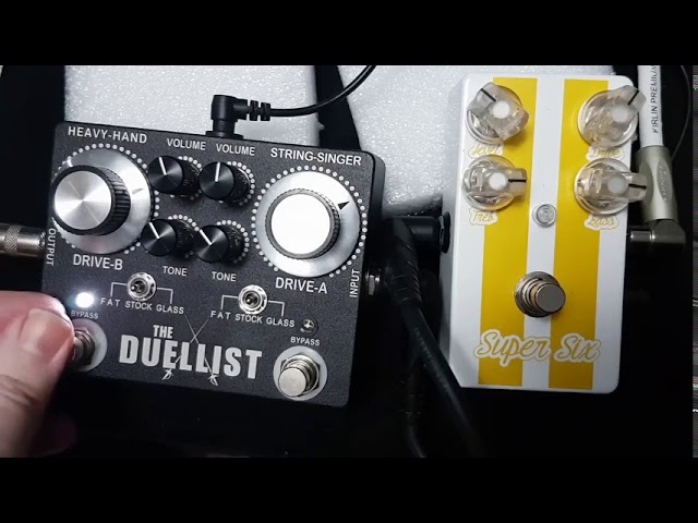 The Duellist Overdrive VS Lovepedal Super Six SRV Mod - YouTube