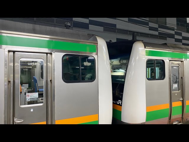 T-W59]籠原駅での11~15号車、増解結シーン(基本編成前面展望視点
