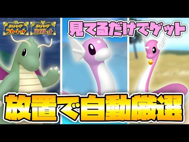 ポケモンSV】見てるだけ！ほぼ自動放置で色違いカイリュー・ミニリュウ